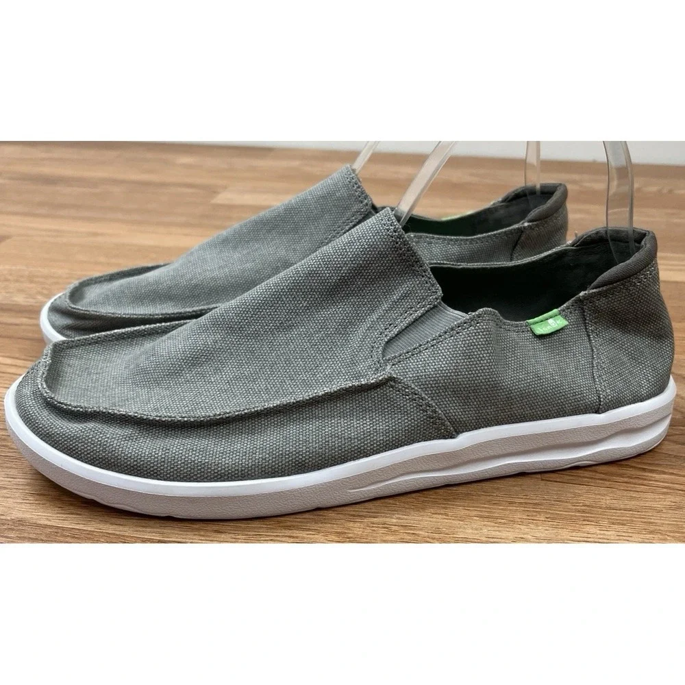 Sanuk Men's Hi Five Comfort Loafers Grey Slip-on Sneakers Size 10